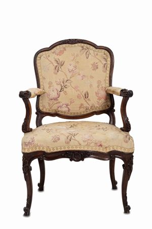  - Armchair in carved wood, 18th century