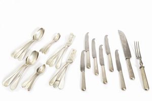 Servizio da sei di posate in argento