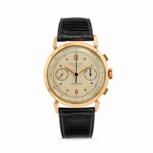 1579 chronograph retailed by Gobbi, with original warranties and product literature, 1955