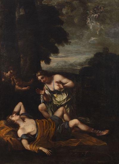 Autore sconosciuto, Diana e Endimione, olio su tela