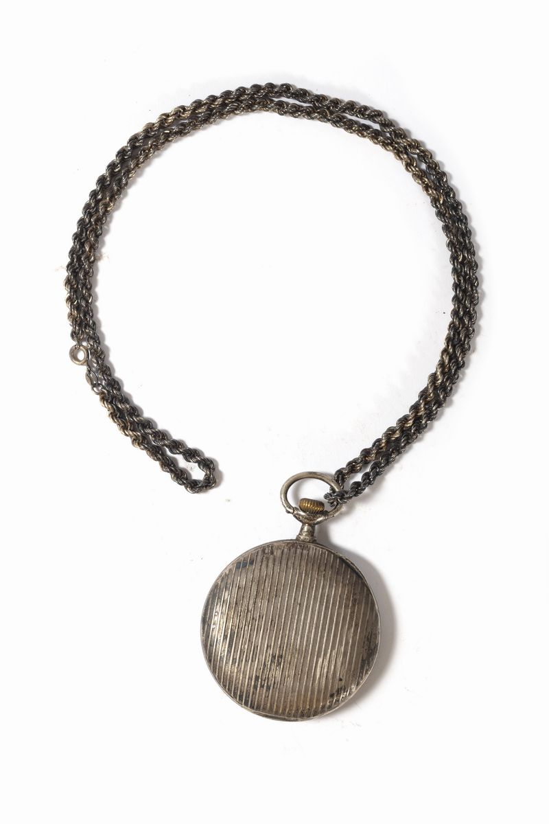 Lotto Composto da Due Orologi da Tasca in Argento Niellato, Inizi Secolo XX