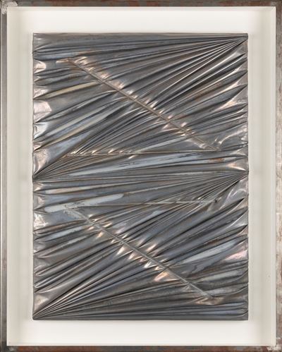 La forma celata, lamina di piombo modellata, cm 80,5 x 60,5, 2014