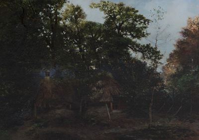 Paesaggio Boschivo con Capanne
