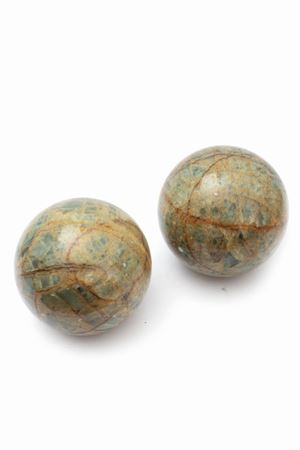 Pair of marble spheres, 20th century