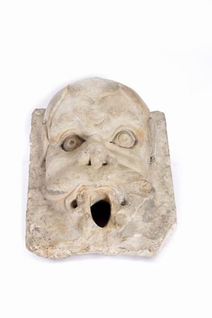 Mascherone per fontana in marmo, secoli XVII - XVIII