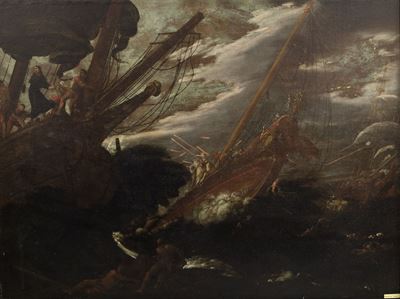 Agostino Tassi, Miracolo di un Santo gesuita (San Francesco Saverio?), olio su tela