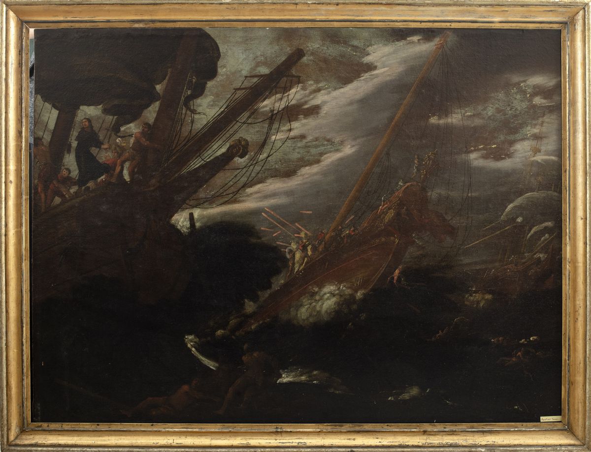 Cerchia di Agostino Tassi (ponzano Romano 1580 - Roma 1644) - Agostino Tassi, Miracolo di un Sant...