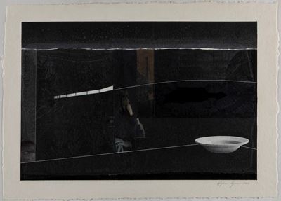 Oscuro - tecnica mista e collage su cartoncino