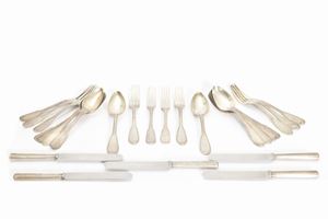 Lot consisting of twenty-five silver cutlery