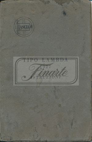 Istruzioni per la manutenzione delle vettura Lancia Lambda 1927