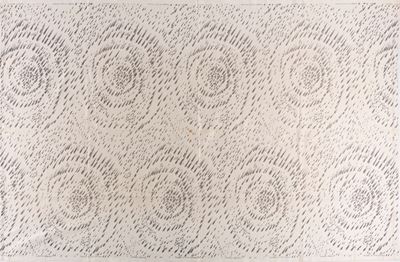 Lucio Fontana, Concetto spaziale, stampa serigrafica su tessuto raso Dubarry di cotone