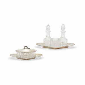 Silver cruet and cheese bowl, Italy 20th Century