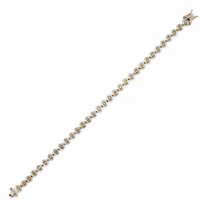 Bracciale tennis in oro bianco 18k e diamanti