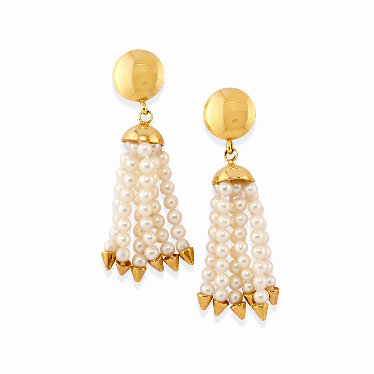Bracciale e Due Coppie di Orecchini in Oro Giallo 18k e Perle Coltivate D'acqua Dolce