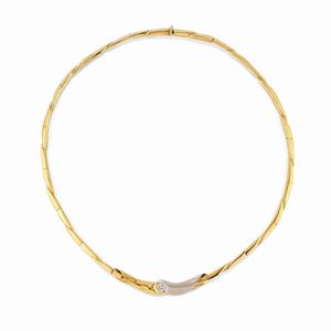 A 18k yellow gold, platinum and diamond necklace