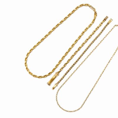 Due Catene e Due Bracciali in Oro Bicolore 18k