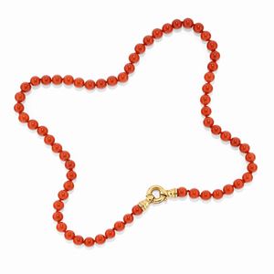  - Collana e bracciale in corallo e oro giallo 18K 
