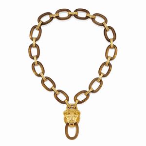  - Collana in oro giallo 18k e pietra dura
