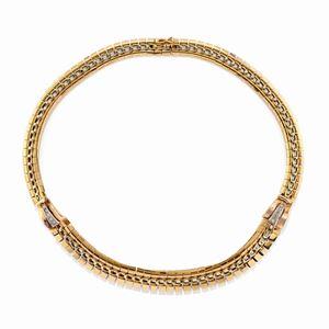 A 18k two-color gold and diamond necklace, circa 1950
