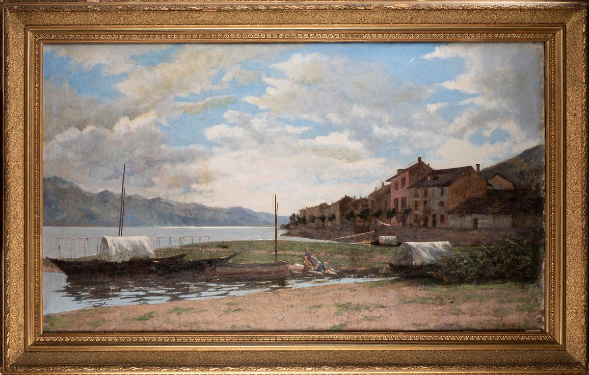 Guido Bertarelli - Lavandaie sul Lago di Como