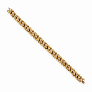 Bracciale in oro bicolore 18k e diamanti