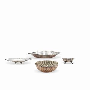 Quattro ciotole in argento, Italia XX secolo