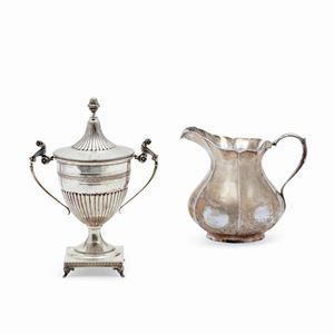 A silver ewer and sugar bowl, Italy 20th Century