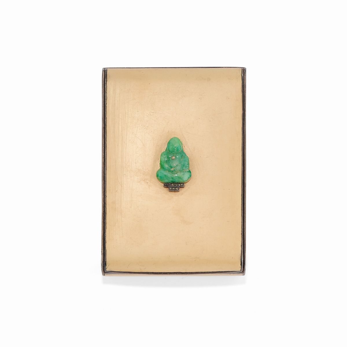 Mappin & Webb - Scatola e Portacipria in Argento Dorato, Lacca, Giadeite e Marcassite