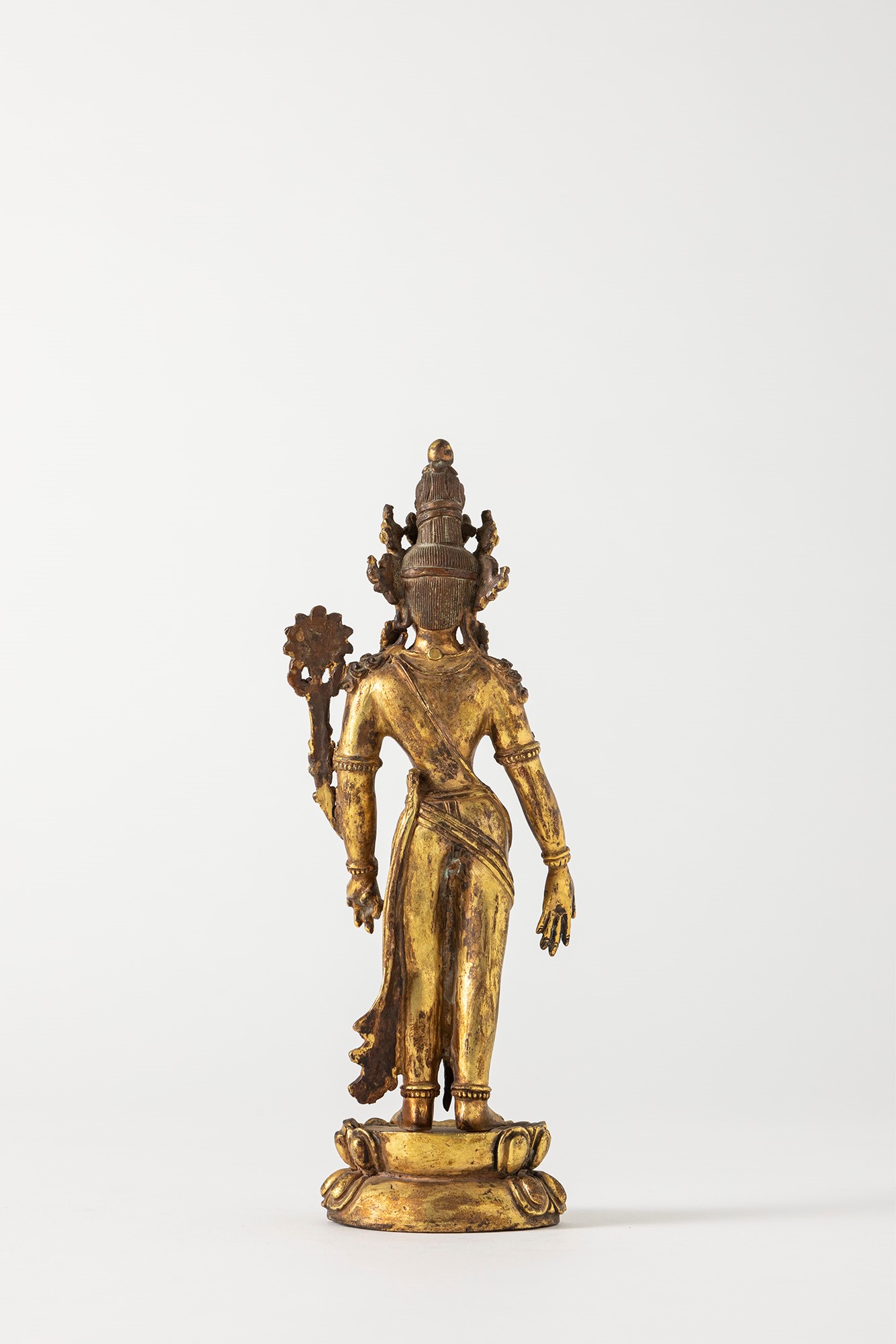 Scultura in bronzo dorato raffigurante Padmapani, Tibet, secolo XIX
