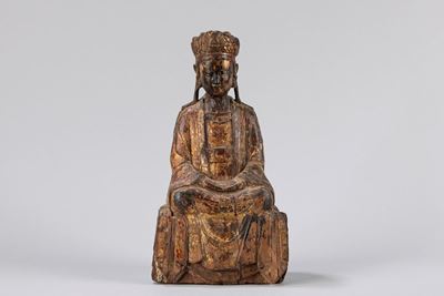 Scultura lignea di Buddha, Cina, dinastia Ming, secolo XVII