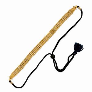  - Collana in oro giallo 22k e cordoncino 