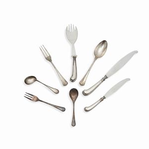 A silver cutlery set, Italy, 20th century