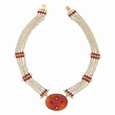 Collana e Orecchini Oro Giallo 18k e Cammei