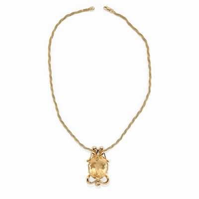 Collana Oro Giallo 18k e Quarzo Citrino