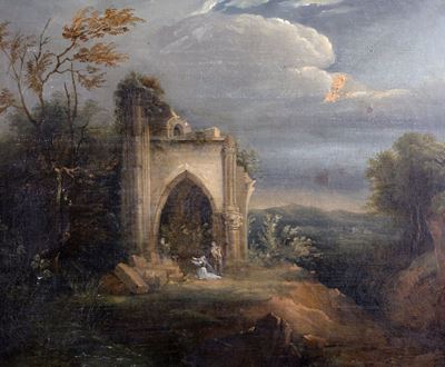 Paesaggio con Rovine di Chiesa Gotica