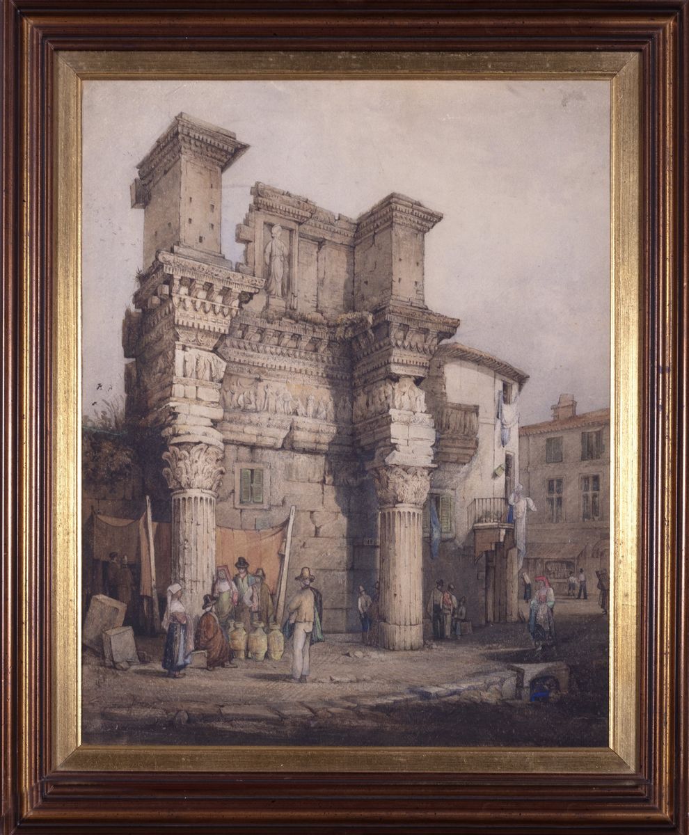 Scuola Italiana, Secolo XIX - Veduta del Foro di Nerva a Roma