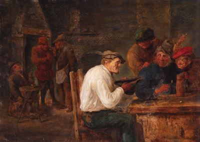Scena di Taverna con Giocatori