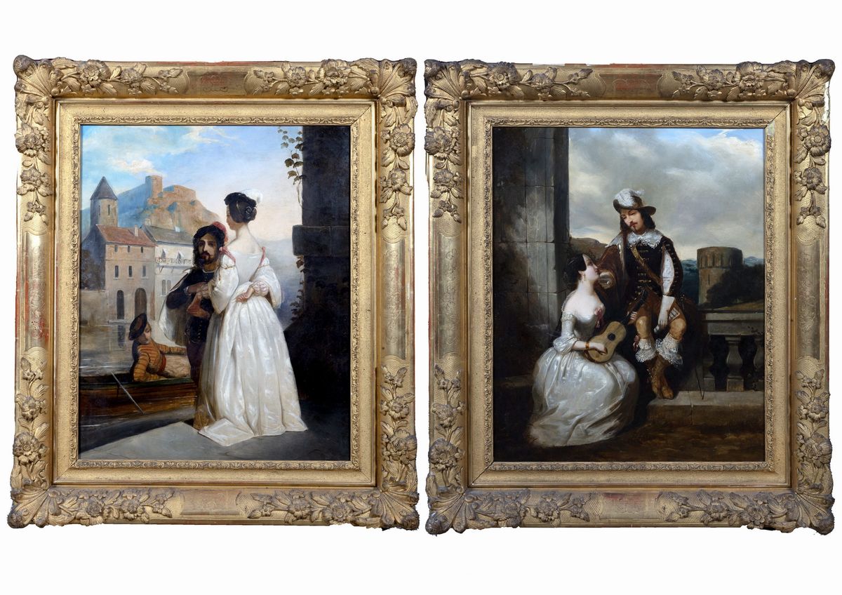Scuola Francese, Secolo XIX - Due Scene Galanti