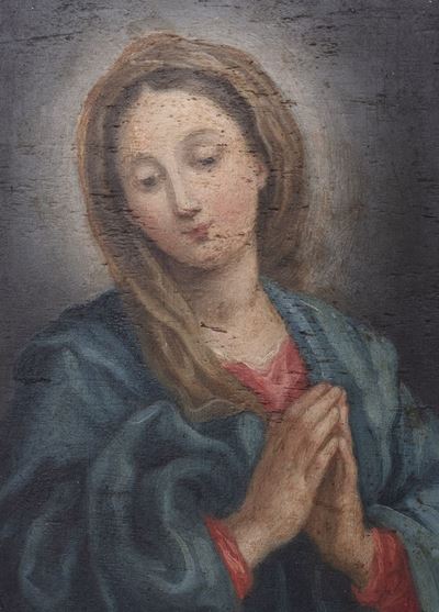 Madonna orante, olio su tavola