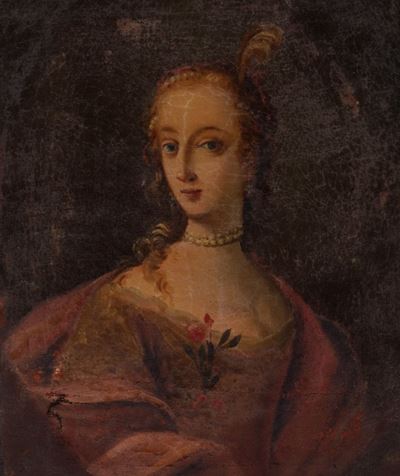 Autore ignoto, Ritratto di dama a mezzo busto, olio su tela