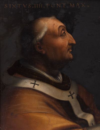 Ritratto di Papa Sisto IV, olio su tavola