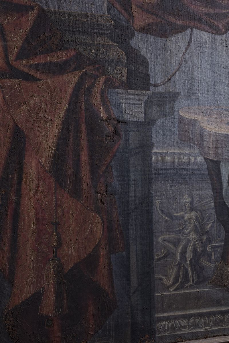 Carlo Manieri (attivo a Roma 1662 - 1700) - Autore non identificato, Natura morta con chitarra, v...