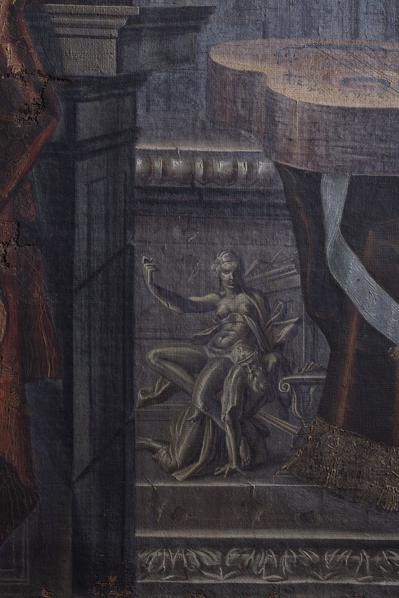 Carlo Manieri (attivo a Roma 1662 - 1700) - Autore non identificato, Natura morta con chitarra, v...