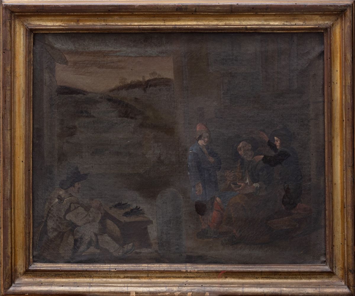 Attribuito a Johannes Lingelbach (francoforte sul Meno 1622 – Amsterdam 1674) - Scena di Genere c...