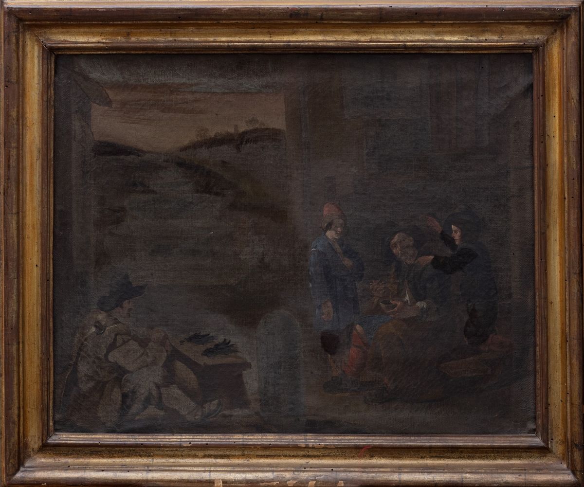 Attribuito a Johannes Lingelbach (francoforte sul Meno 1622 – Amsterdam 1674) - Scena di Genere c...