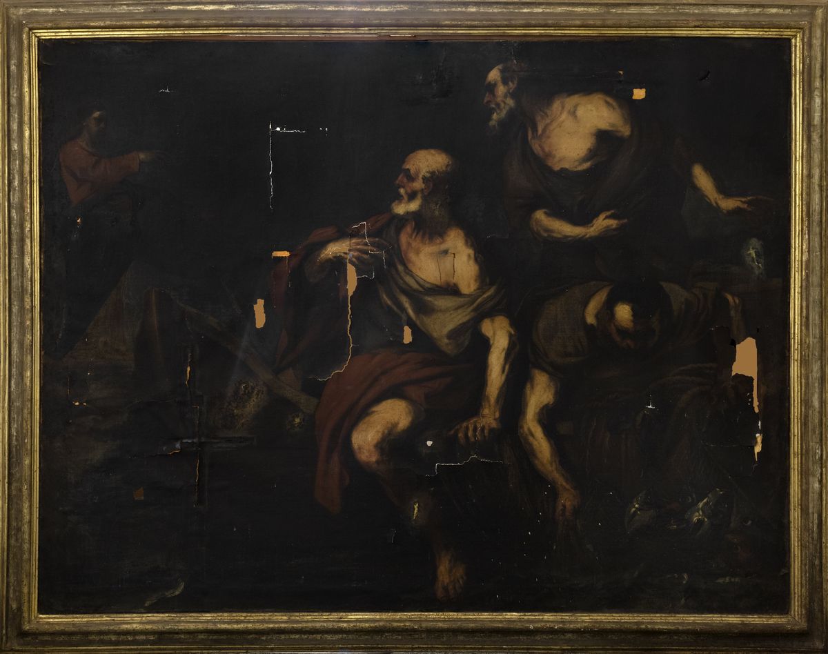 Scuola Napoletana, Secolo XVII - Anonimo, La chiamata degli Apostoli, olio su tela, cm 192 x 252