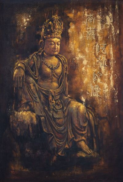 Dipinto Raffigurante Bodhisattva, Cina Secolo XX