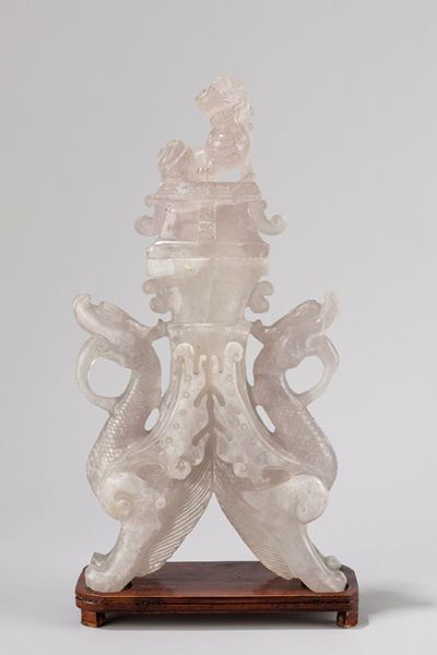 Vaso con Coperchio Decorato con Animali Mitologici, Cina Secolo XX