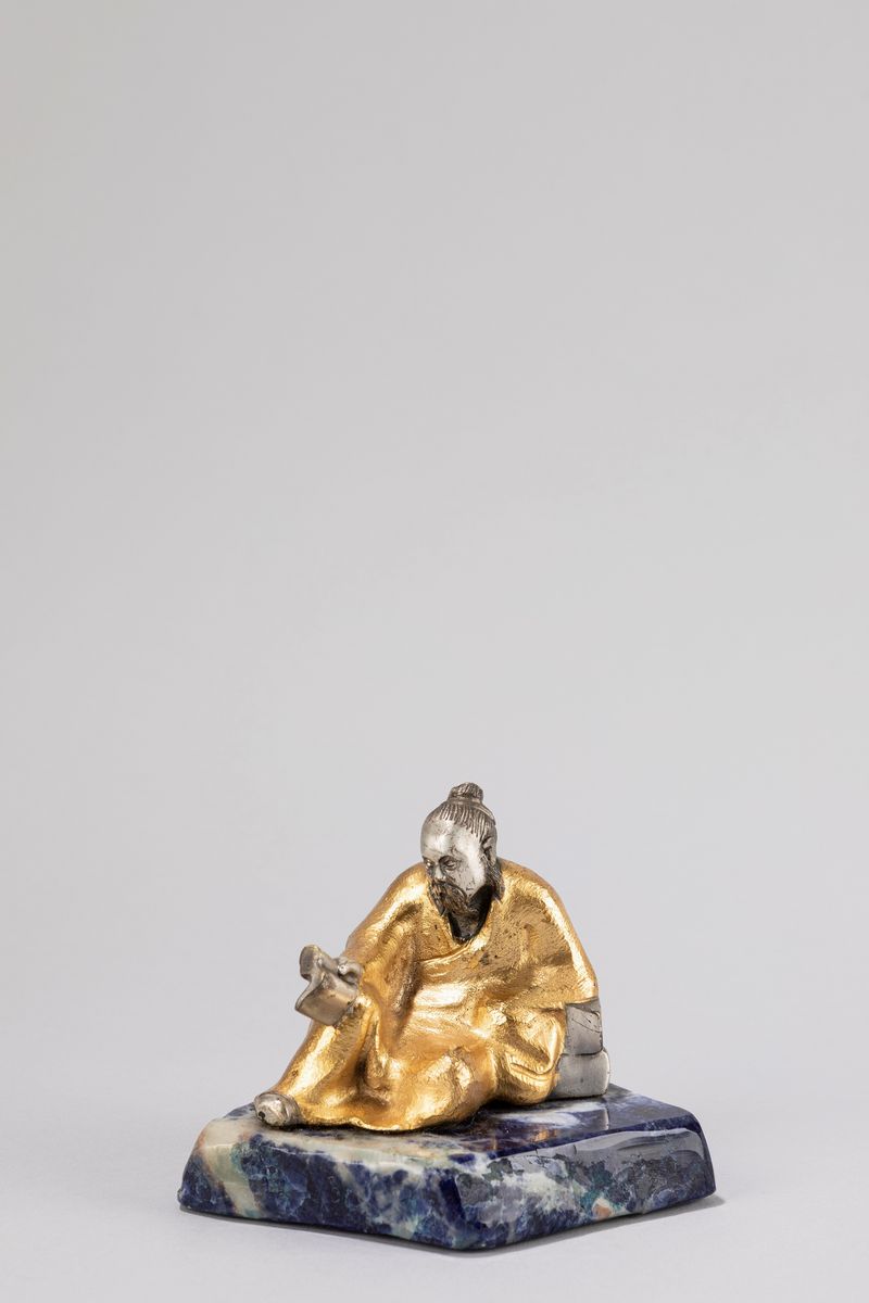 Sei Sculture in Materiali Diversi Raffiguranti Figure Orientali, Cina Secolo XX