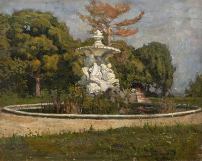 Giardino di una Villa con Fontana